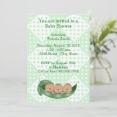 Babydusche Triplets Peas in einem Pod Einladung (Stehend Vorderseite)