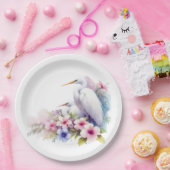 Babydusche Tropical Egret Bird Coastal Pappteller (Party)