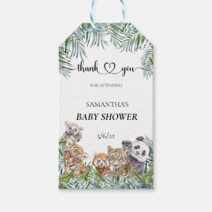 Babydusche tropische Jungle-Tiere Geschenkanhänger
