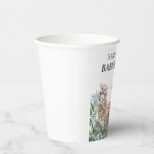 Babydusche tropische Jungle-Tiere Pappbecher (Rechts)