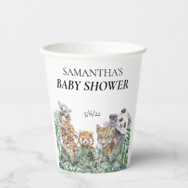 Babydusche tropische Jungle-Tiere Pappbecher