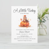 Babydusche Türkei Erntedank Wasserfarbe Einladung (Stehend Vorderseite)