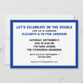 Babydusche Twin Boys Sports Einladung (Rückseite)