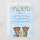 Babydusche Twin Boys Teddy Bear Einladung (Vorderseite)