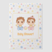 Babydusche Twins Boy Girl Insert Pergament Einladungen (Vorderseite)