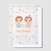 Babydusche Twins Boy Girl Insert Pergament Einladungen (Versetzt)
