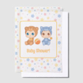 Babydusche Twins Katzenbärenbeilage Pergament Einladungen (Versetzt)