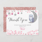 Babydusche über dem Mond Flat Danke Karte (Vorne/Hinten)
