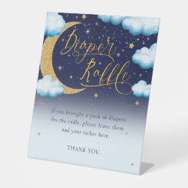 Babydusche über dem Mondbilder Sockelschild