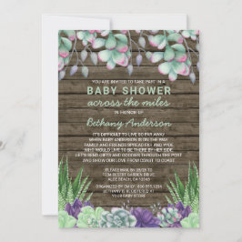 Babydusche über die Meilen rustikale Sukkulente Einladung