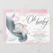 Babydusche über große Entfernungen mit E-Mail-Elef Einladung (Vorne/Hinten)