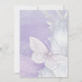 Babydusche Ultra-Violet Wasserfarbenschmetterling Einladung (Rückseite)