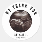 Babydusche Ultrasound Danke Runder Aufkleber (Vorderseite)