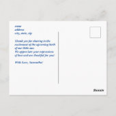 Babydusche Ultrasound Girl Pink Vielen Dank. Postkarte (Rückseite)