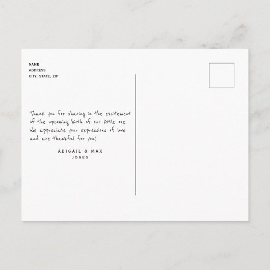 Babydusche Ultrasound Niedlicher Schriftart Vielen Postkarte (Rückseite)