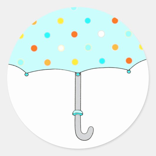 Babydusche Umbrella Classic Round Sticker (Vorderseite)