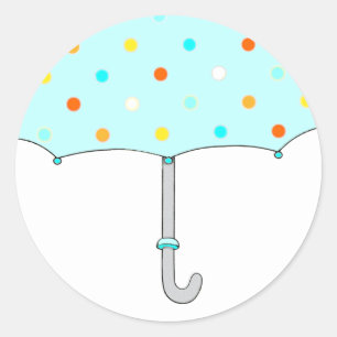 Babydusche Umbrella Classic Round Sticker