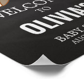 Babydusche und Babybetten Begrüßung Poster (Ecke)