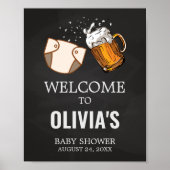 Babydusche und Babybetten Begrüßung Poster (Vorne)