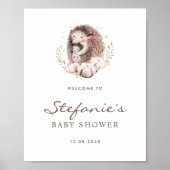 Babydusche und Babydusche Igel Forest Begrüßung Poster (Vorne)