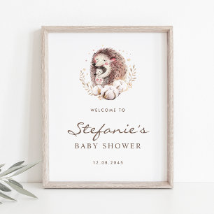 Babydusche und Babydusche Igel Forest Begrüßung Poster