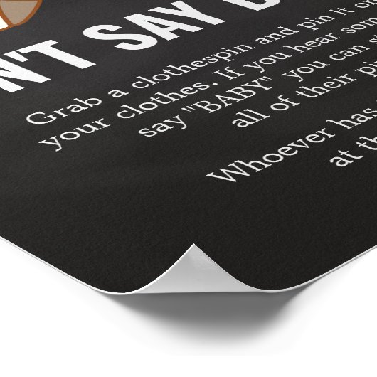 Babydusche und Babyschwader nicht sagen Poster (Ecke)