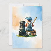 Babydusche und Black Lab Baseball Themed Baby Dusc Einladung (Rückseite)