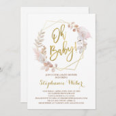 Babydusche und goldene Dusche Einladung (Vorne/Hinten)