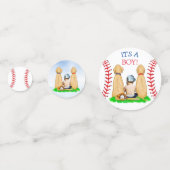 Babydusche und Hunde im Baseball-Design Konfetti (Vorderseiten)