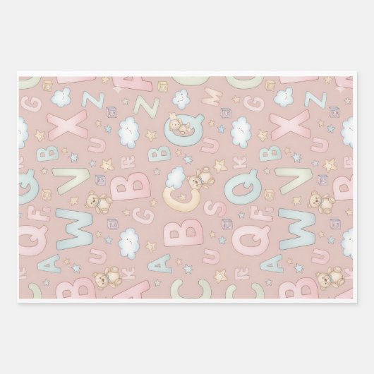 Babydusche und Kindergeburtstag-Umschlagpapier Geschenkpapier Set (Vorderseite 3)