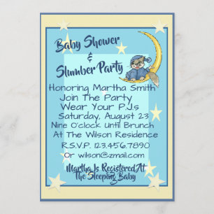 Babydusche und Party mit Sattelaufsatz, Stars und Einladung