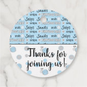 Babydusche und Schnecken Geschenkanhänger (Rückseite)