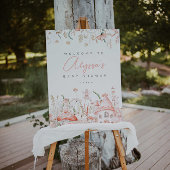 Babydusche und Wildblumen Begrüßungszeichen Poster