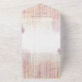 Babydusche und Windelwaschmaschine Blütenpink Gold All In One Einladung (Außenbereich)