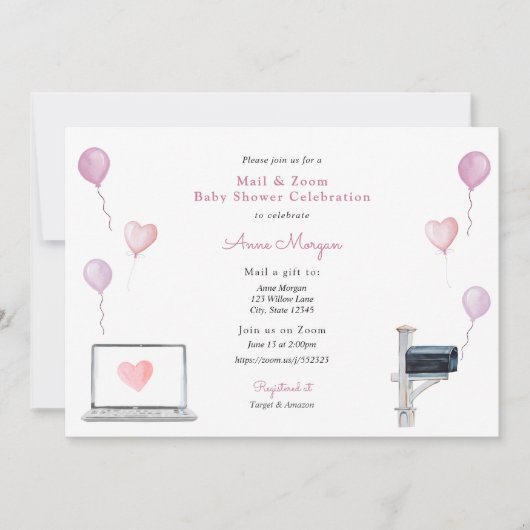 Babydusche und Zoom Kinderdusche - Feier Einladung (Vorderseite)