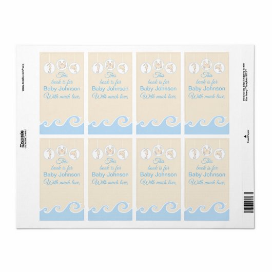 Babydusche "Under Sea" Buchzeichen Sheet von 8 (Vorne)