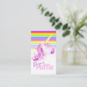 Babydusche unicorn Art-Degustationskarten Begleitkarte (Stehend Vorderseite)