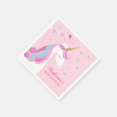 Babydusche Unicorn Personalisiert Serviette (Ecke)