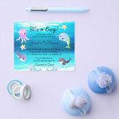 Babydusche, Unterwasser-Meerestiere Einladung Flyer (Einzeln)