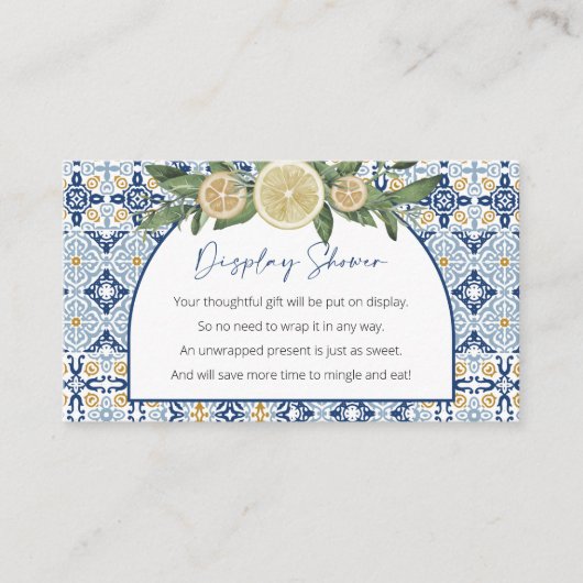 Babydusche, unverpackt italienisches Thema Mini Begleitkarte (Vorderseite)