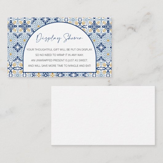 Babydusche, unverpackt italienisches Thema Mini Begleitkarte (Vorne/Hinten)