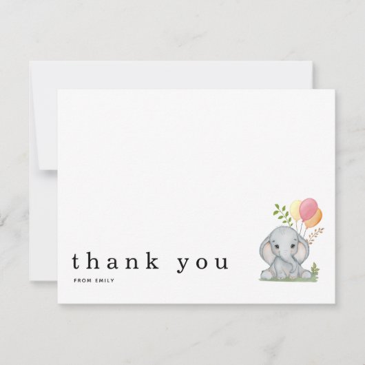 Babydusche Vielen Dank, dass Sie die Elephant Note Mitteilungskarte (Vorderseite)