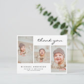 Babydusche Vielen Dank für die moderne, einfache F Postkarte (Stehend Vorderseite)