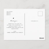 Babydusche Vielen Dank für die moderne, einfache F Postkarte (Rückseite)