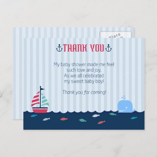 Babydusche Vielen Dank Postkarte (Vorne/Hinten)