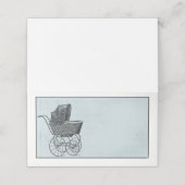 Babydusche Vintag Baby Stroller Pram Platzkarte (Außenseite Aufgefaltet)