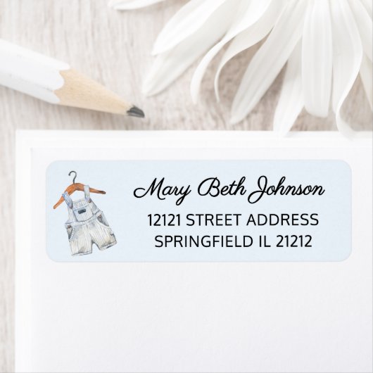 Babydusche Vintag Blue Rücksendeadresse (Insitu)