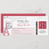 Babydusche Vintag Paris Boarding Pass Einladung (Vorne/Hinten)