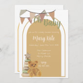 Babydusche Vintag Toys Einladung (Vorne/Hinten)