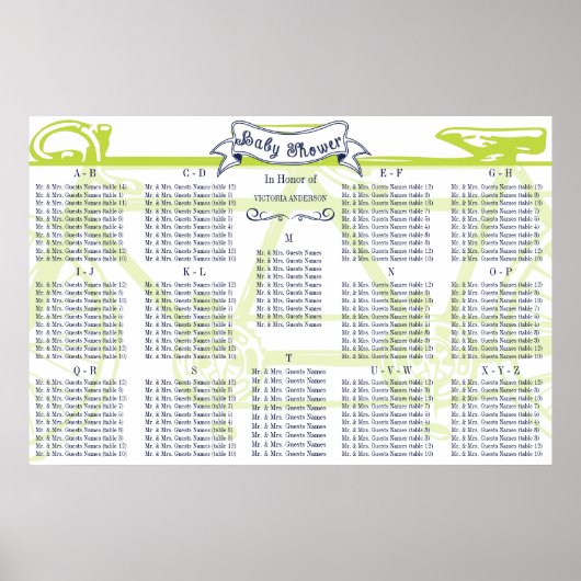 Babydusche Vintage Fahrradübersicht Poster (Vorne)